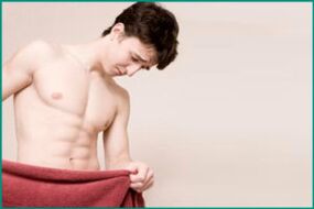 Pain in the perineum of a man suffering from prostatitis